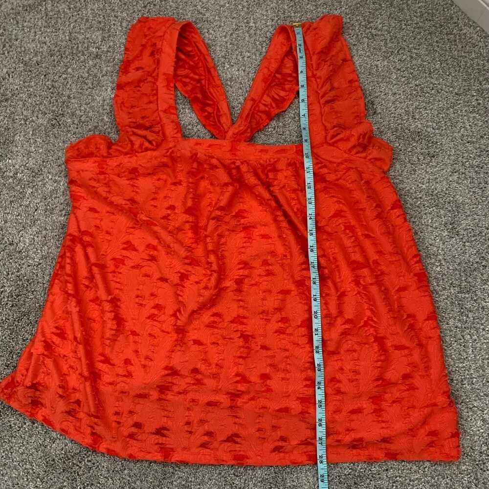 Lauren Conrad Ruffle Sleeve Tank Top - Spanish Coral - Womens Size 1X - Picture 9 of 12
